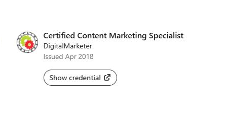 Certified Content Marketing Specialist